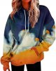 Womens Plus Size Hooded Sweatshirt Long Sleeve Drawstring Sweatshirt Loose Sweatshirt With Leopard Print Zip up